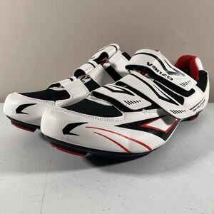 Venzo Men's MX Road Bike Cycling Shoes White 3 Straps Peloton - Size 11